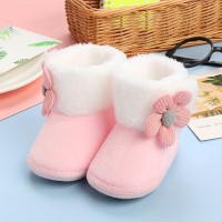 Children's Floral Mid-calf Floor Socks, Plush and Thickened Cute Baby Walking Shoes and Socks, Lightweight, Non-slip, and Warm, Suitable for Indoor and Outdoor Wear